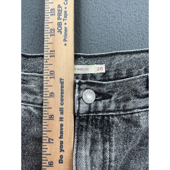 Levi's 94 Baggy Wide Leg Jeans Womens 28 Gray Acid Wash High Rise Denim 90s - Picture 7 of 13